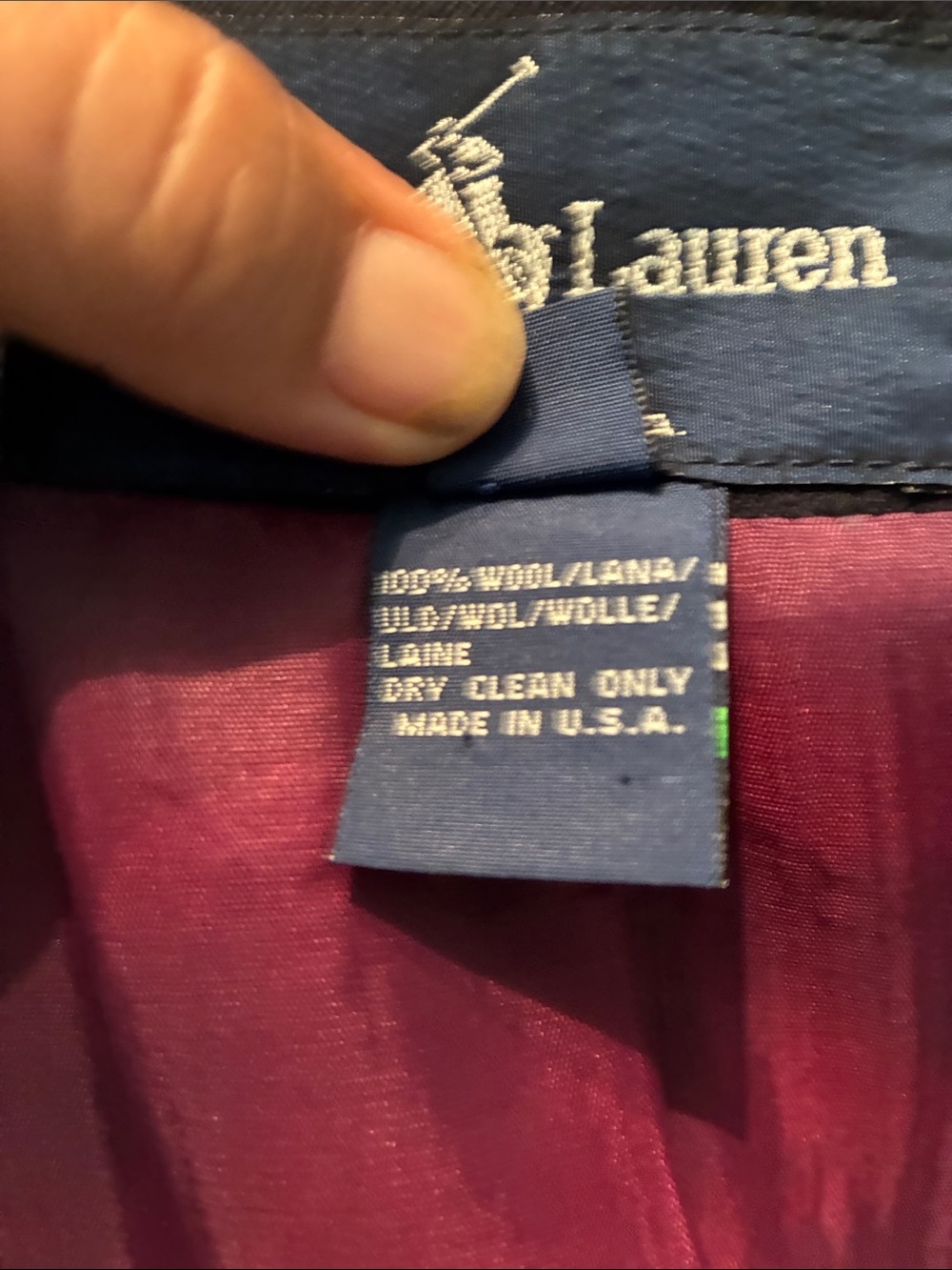 Ralph Lauren Blue label Jacket with Burgundy Lining